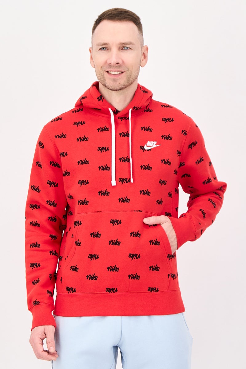 Nike Men Standard Fit Long Sleeve Outdoor Hoodie, Red - Image 1